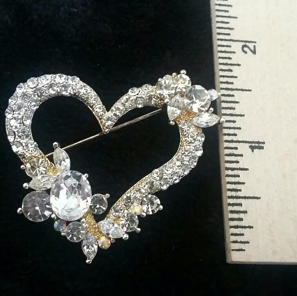 New elegant heart brooch - Picture 4 of 4